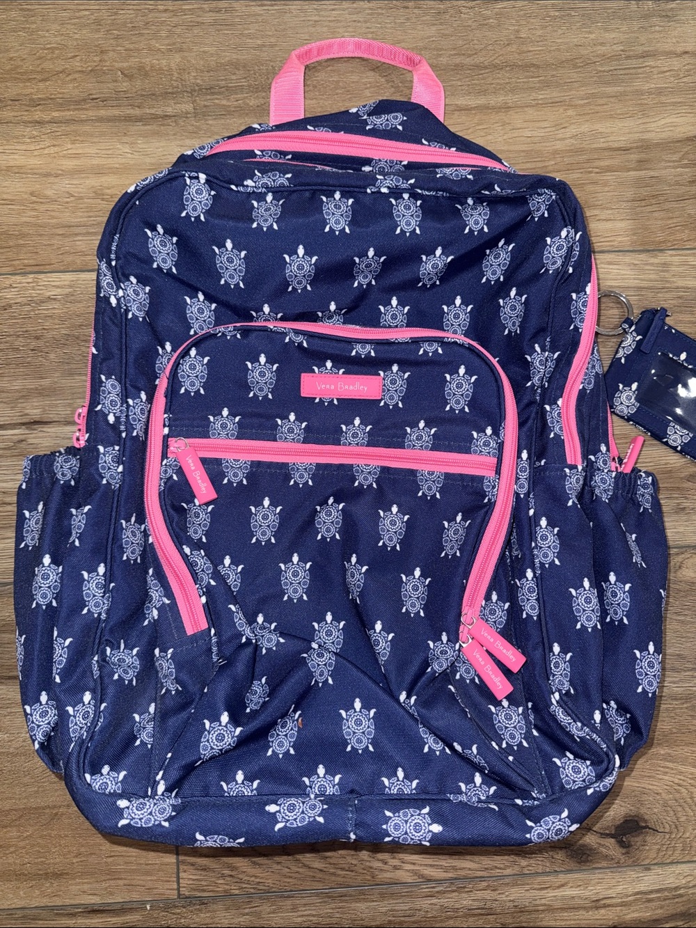 Vera Bradley Lighten Up Journey Backpack featuring sea turtles in pink and blue